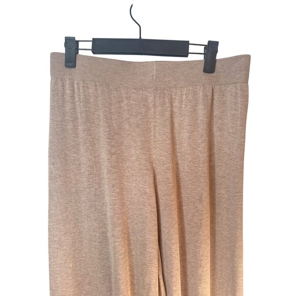 2/$30 ZARA Large Taupe Elastic Waist Wide Leg Silk Cotton Pants - Picture 5 of 14